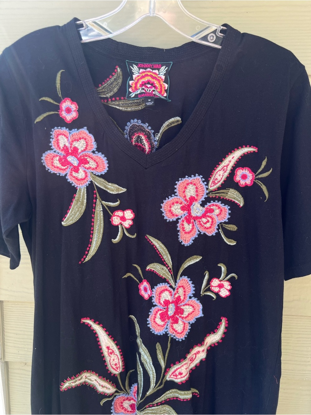Johnny Was Libbi Trapunto T-Shirt Dress   Size  medium m embroidered black - Picture 5 of 8